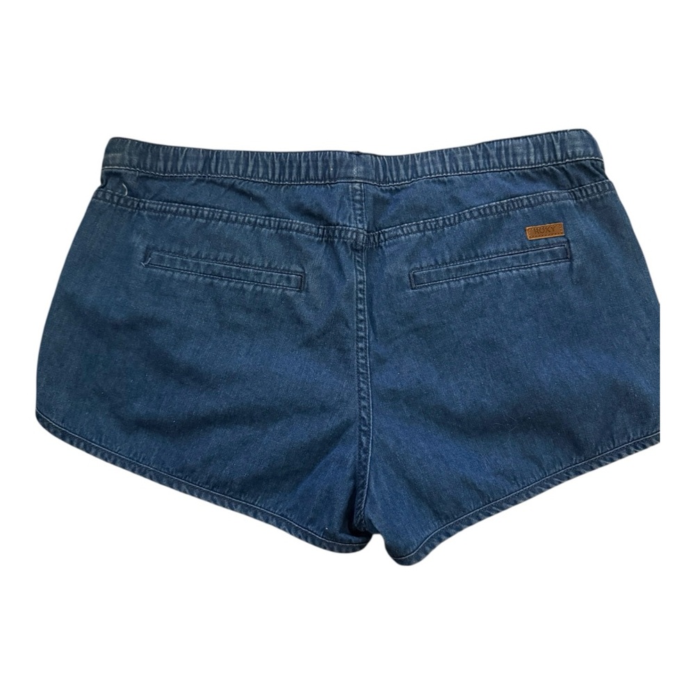 Roxy Blue Chambray Drawstring Shorts Coastal Surf… - image 2